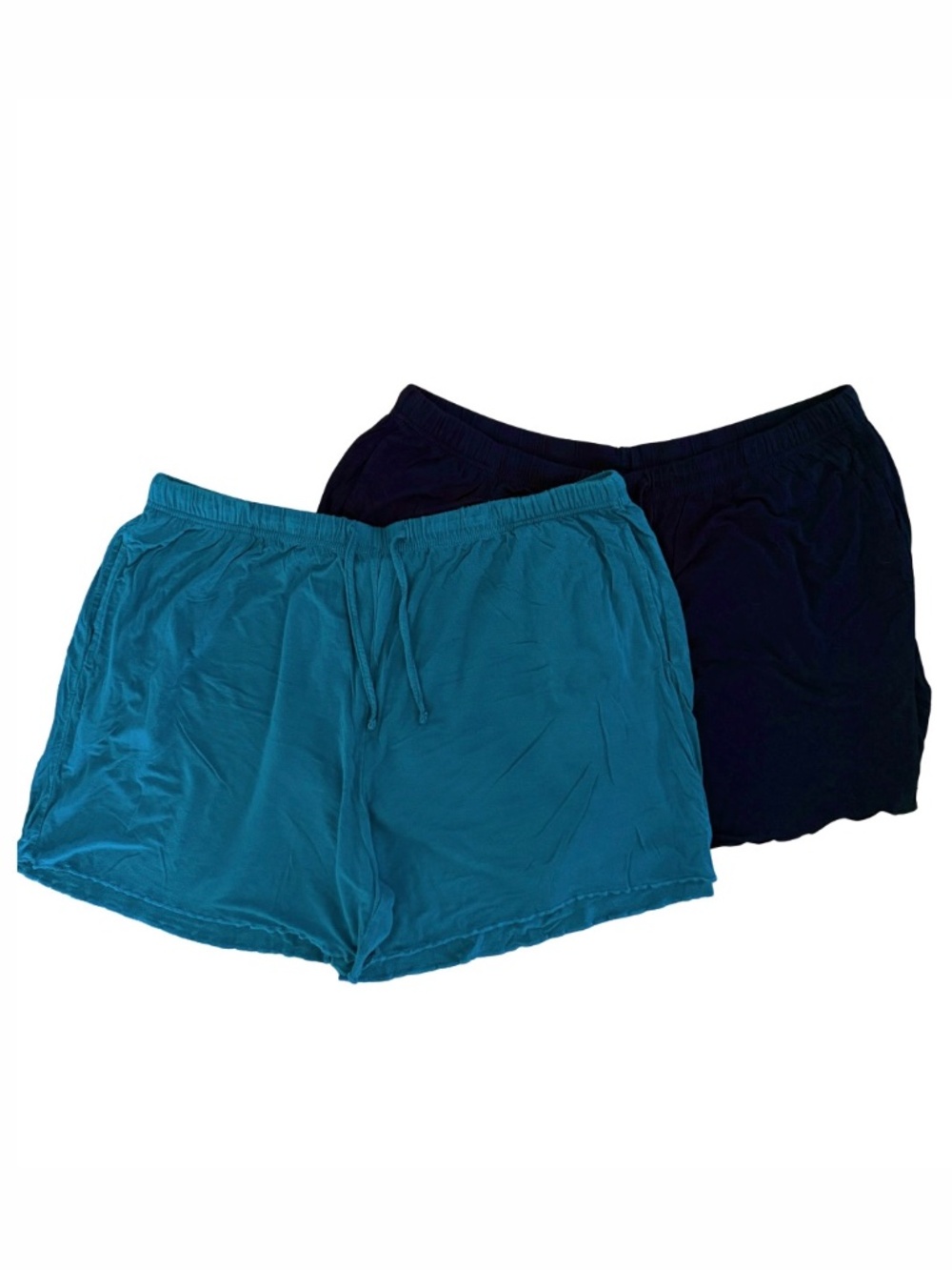XL -2 pack Black and Teal Latuza Bamboo Viscose Sleep Shorts